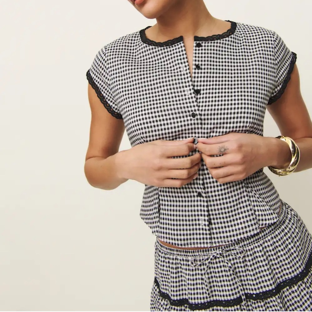 Reformation Valetta Two Piece Remy Check - Picture 4 of 6